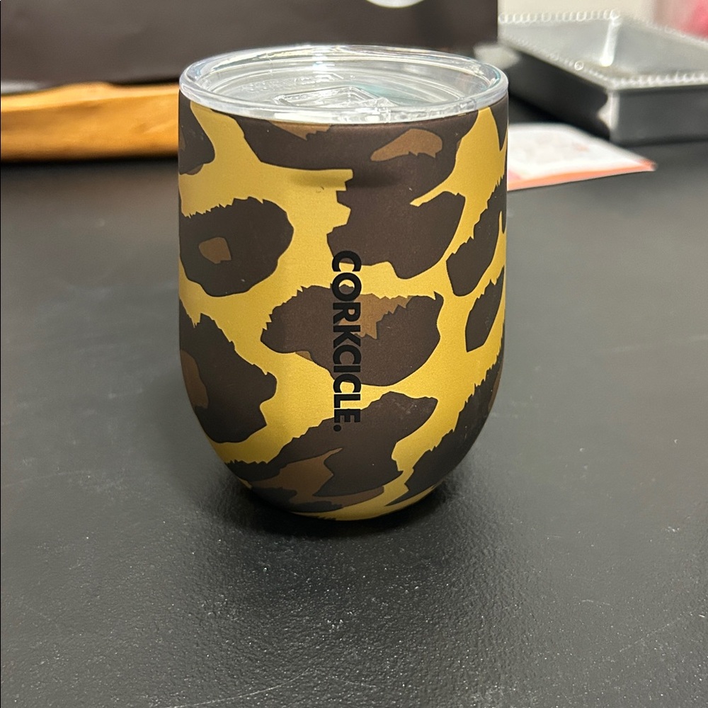 New Corkcicle Animal Print Stemless Glass, 12 oz.  Perfect for wine or cocktail